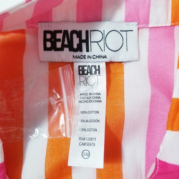 Beach Riot Alexa Sunset Stripes Collared Blouse Swim Cover - Picture 4 of 9